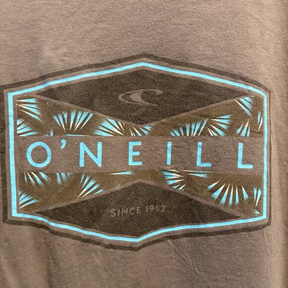 O’Neill‎ Shirt Men Sz Large Dark Gray Short Sleeve Graphic Tee Surf Beach Casual - Picture 5 of 9